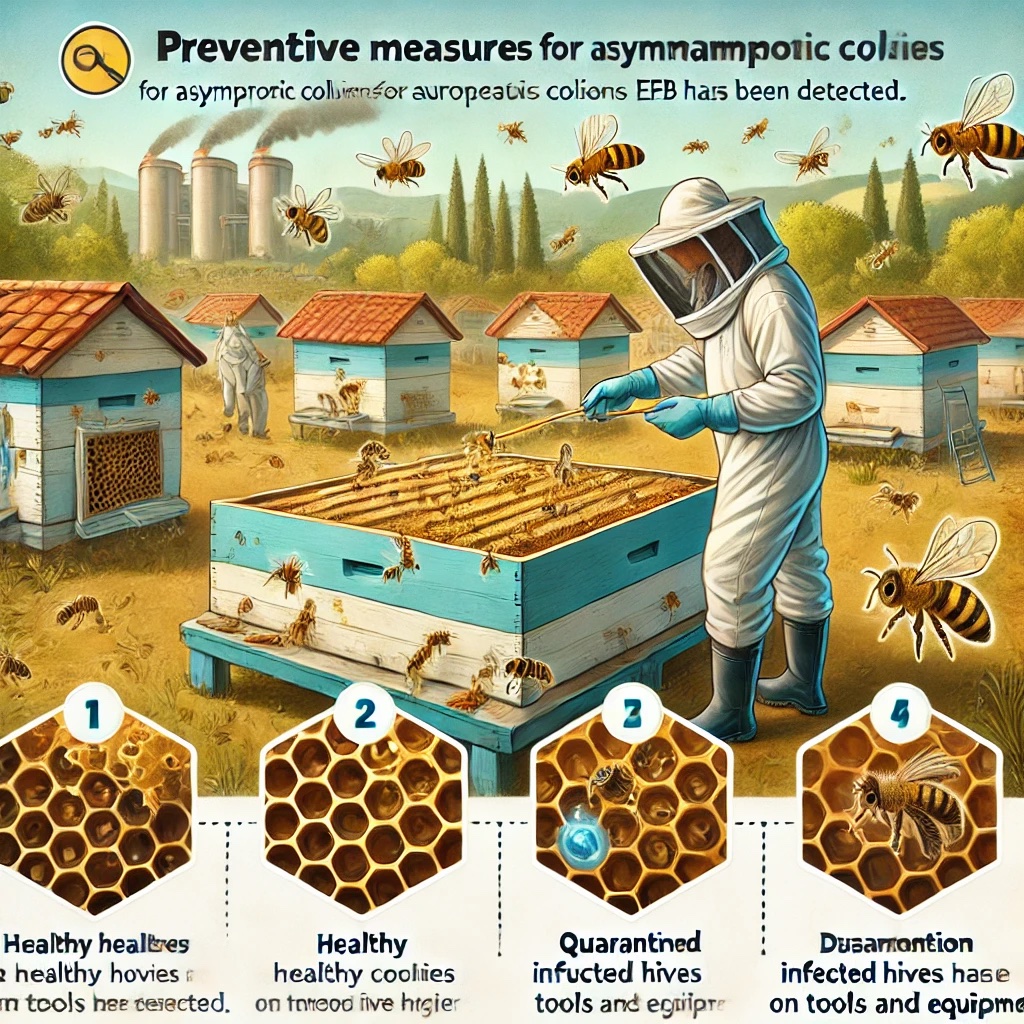 Tomar medidas preventivas para tratar colonias asintomáticas en colmenares donde se han detectado casos de Loque Europea